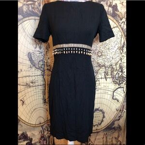 Boho chic vintage 90s beaded fringe cotton/linen dress. Size S/M